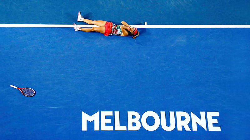 Angelique Kerber, Tennis court, Grand Slam, Tennis racquet, 2016 Australian Open, Entropy, Melbourne, Tennis, WTA, HD wallpaper