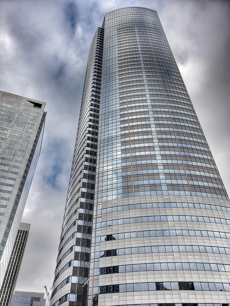 Seattle, building, R, skyscraper, sky, overcast, reflection, Washington, HD phone wallpaper
