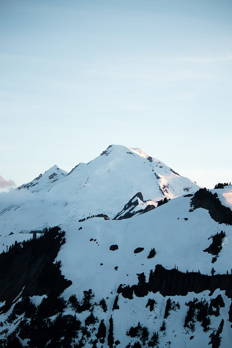mountain, peak, snow, snowy, landscape, HD phone wallpaper