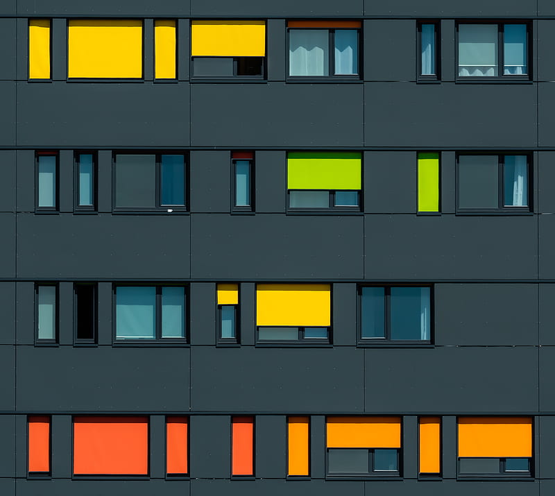facade, windows, colorful, building, HD wallpaper