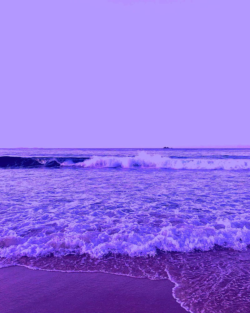 Purple Ocean, aesthetic, beach, landscape, ocean, purple, HD phone wallpaper