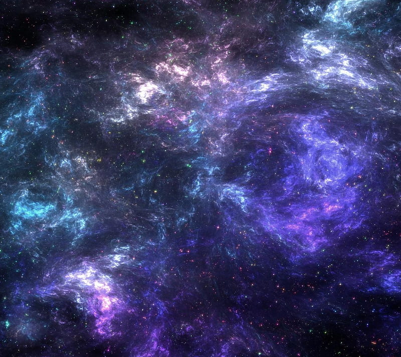 Purple blue Nebula, galaxy, space, stars, HD wallpaper