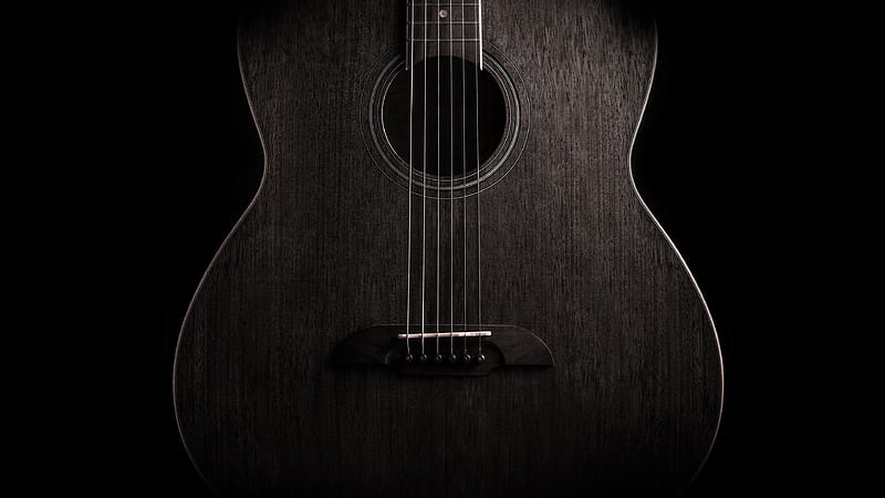 Acoustic, black wood, classic, guitar, guitars, HD wallpaper