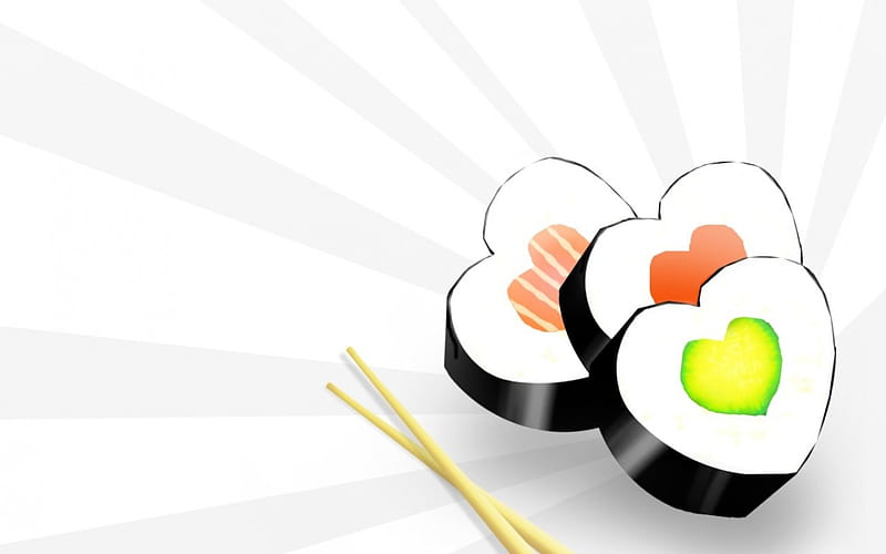 I love sushi, sushi, chopsticks, love, heart, HD wallpaper | Peakpx