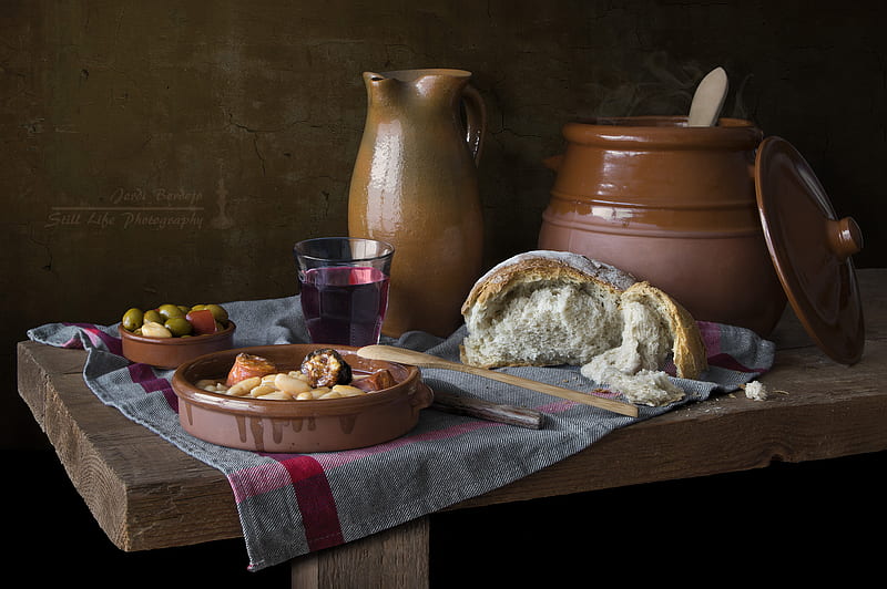 Food, Still Life, Bread, Wine, HD wallpaper