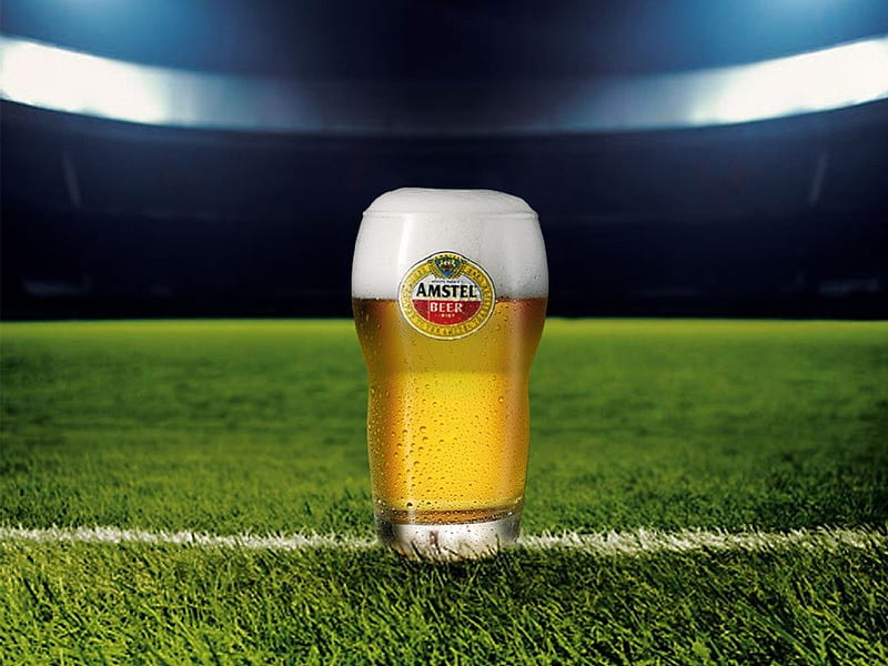 Amstel Beer, glass, alcohol, foam, drink, beer, amstel, HD wallpaper