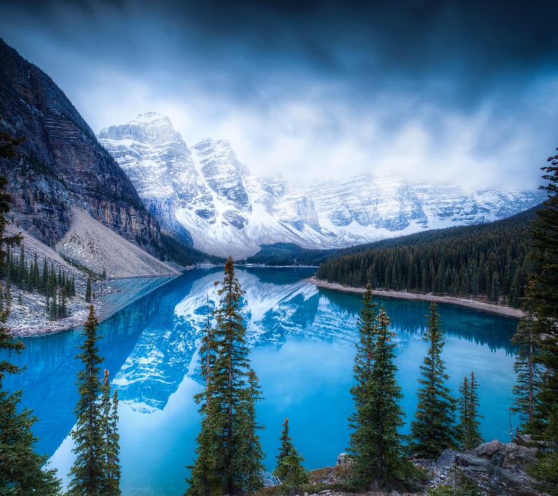 Lakes, Mountain, Lake, Reflection, Canada, , Alberta, Moraine Lake, Banff National Park, Canadian Rockies, Valley Of Ten Peaks, HD wallpaper