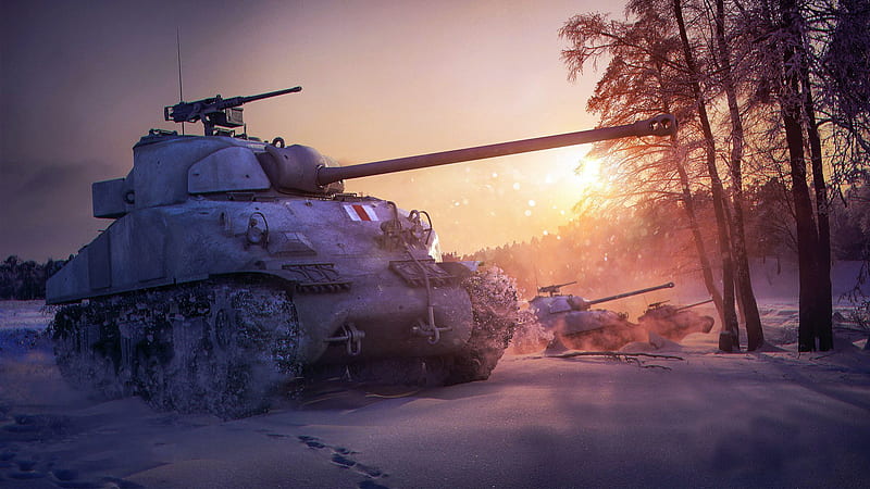 World Of Tanks Tank With Background Of Cloudy Sky During Sunrise World Of Tanks Games, HD wallpaper