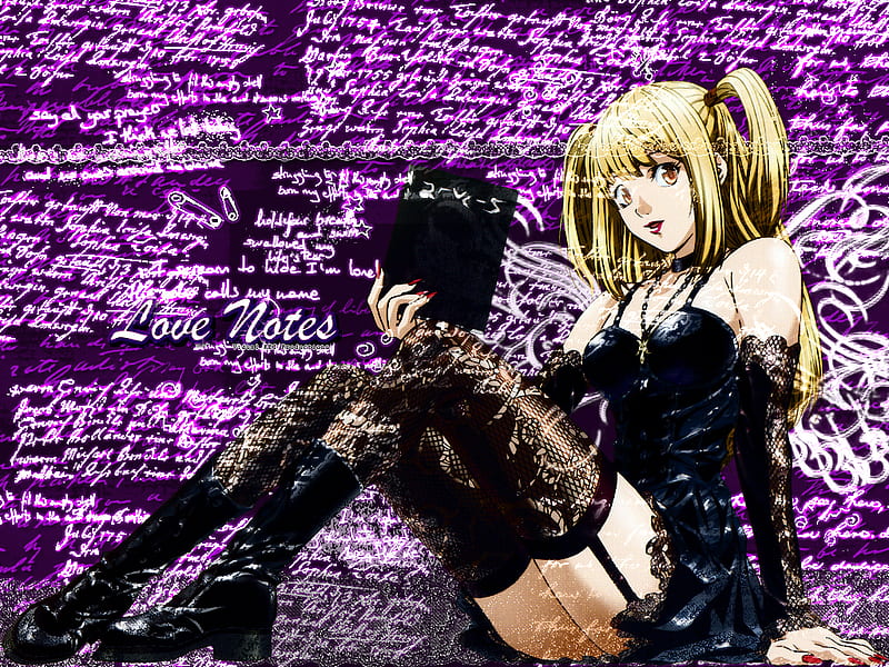 Misa Amane, deathnote, misa, purple, anime, HD wallpaper