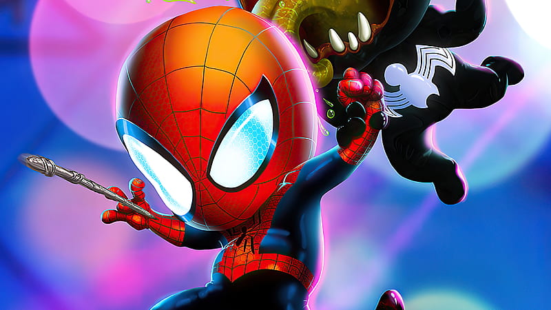 Kid Spider Man, spiderman, superheroes, artwork, artist, behance, HD wallpaper