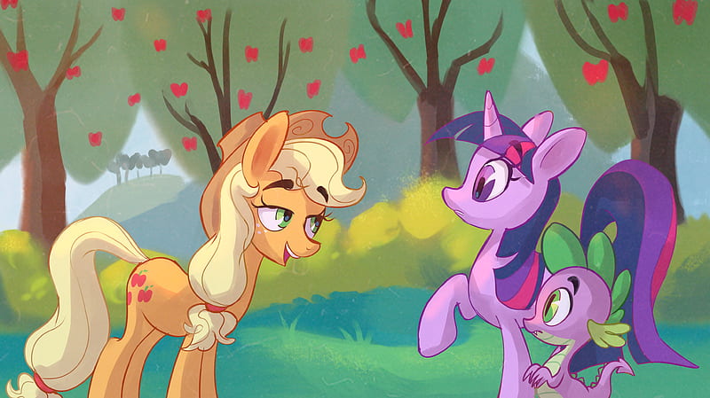 My Little Pony, My Little Pony: Friendship is Magic, Twilight Sparkle , Applejack (My Little Pony) , Spike (My Little Pony), HD wallpaper