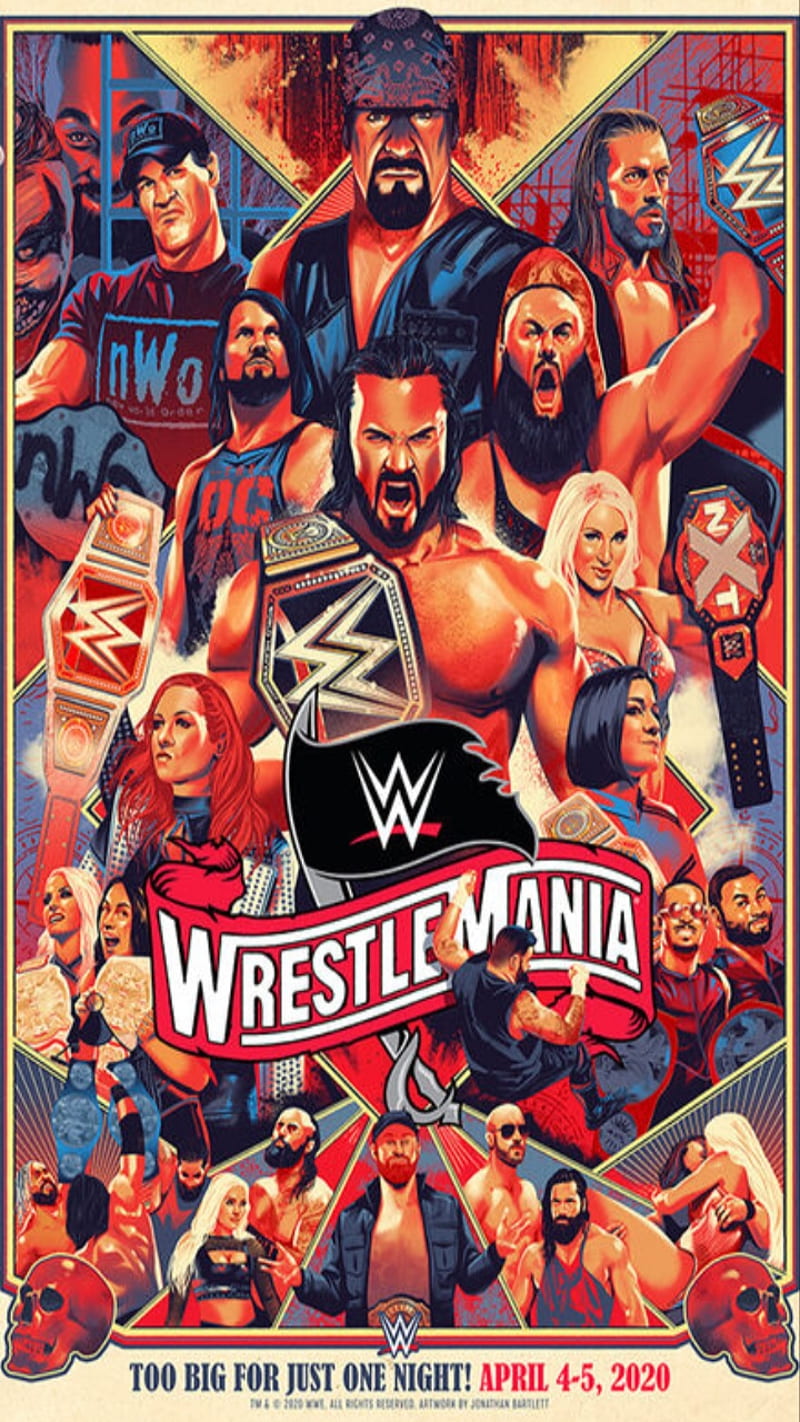 WWE Wrestlemania, aj styles, bayley, becky lynch, brawn strowman, bray  wyatt, HD phone wallpaper | Peakpx