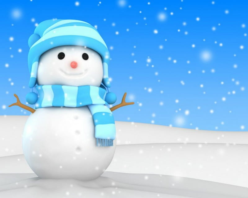 Snowman, scarf, Christmas, snow, HD wallpaper | Peakpx