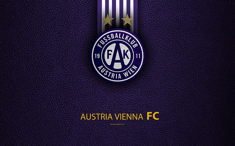 Austria Vienna FC leather texture, logo, Austrian football club, Austrian Bundesliga, Vienna, Austria, football, HD wallpaper
