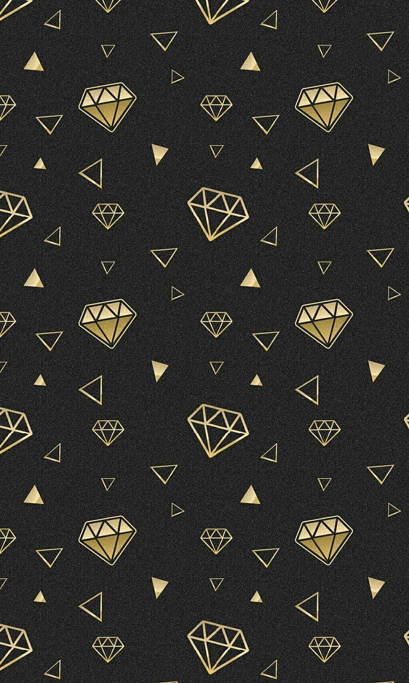 Black and gold. Diamond iphone, Diamond , Pretty, HD phone wallpaper
