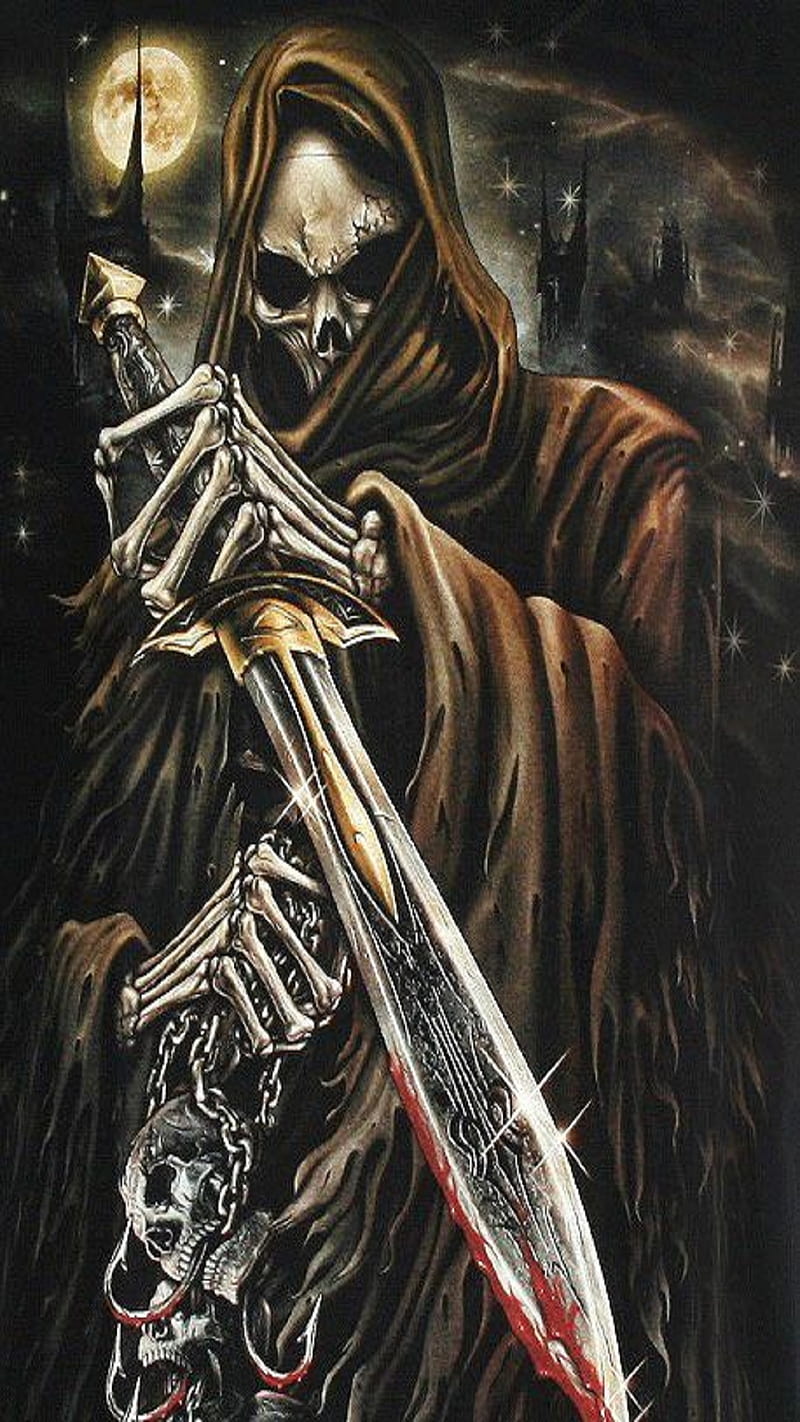 Dark Warrior, death, grim reaper, sword, HD phone wallpaper