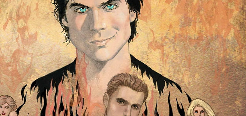  Damon and Stefan Salvatore Vampire Diaries Drawing