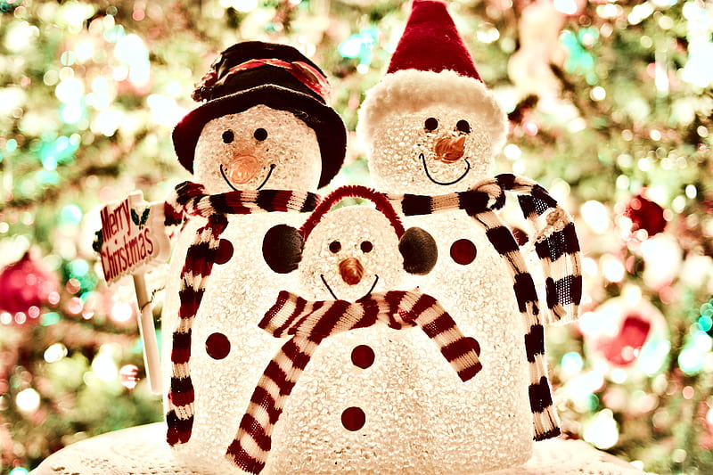 Snow Men, christmas, holiday, zcelebrate18, zchristmas18, HD wallpaper