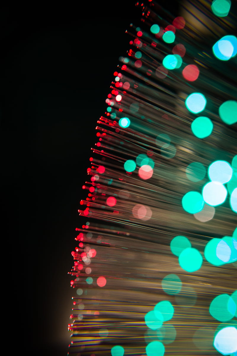 optical fiber, glare, thread, bokeh, glow, lights, HD phone wallpaper