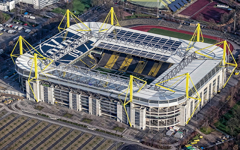 Signal Iduna Park, Dortmund, Germany, largest German football stadium, Borussia Dortmund, Bundesliga, football stadium, BVB, Westfalenstadion, HD wallpaper
