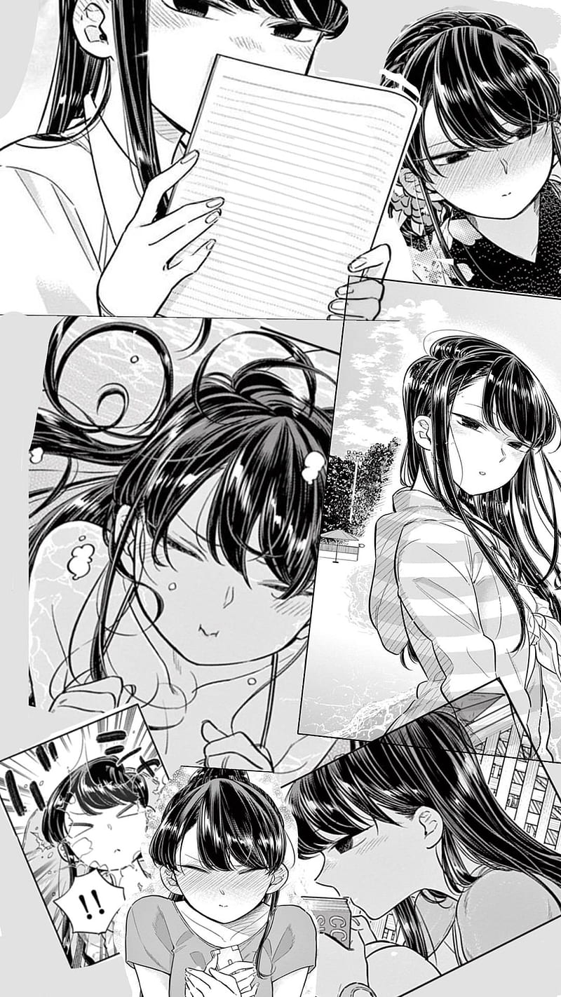 Komisan Collage, anime, collage, komi san, shouko, komyushou, cute, manga, girl, HD phone wallpaper