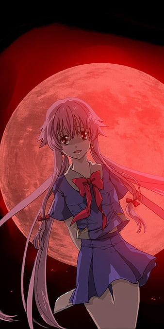 Wallpaper girl, anime, mirai nikki, gasai yuno, madskillz for