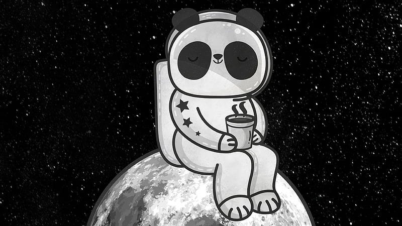 Little Astronaut Having Tea On Moon , astronaut, artist, artwork, digital-art, HD wallpaper