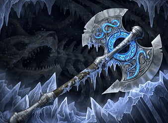 Wallpaper cold, ice, weapons, dragon, sword, anime, art, guy for mobile and  desktop, section сёнэн, resolution 3000x1492 - download