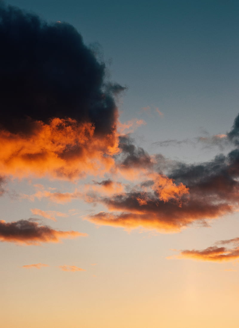 sky, clouds, sunset, evening, HD phone wallpaper