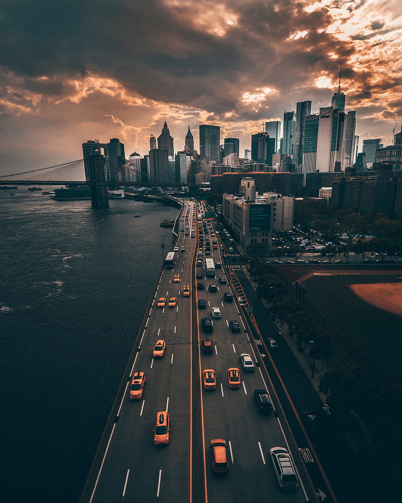 Newyork, street, top view, HD phone wallpaper