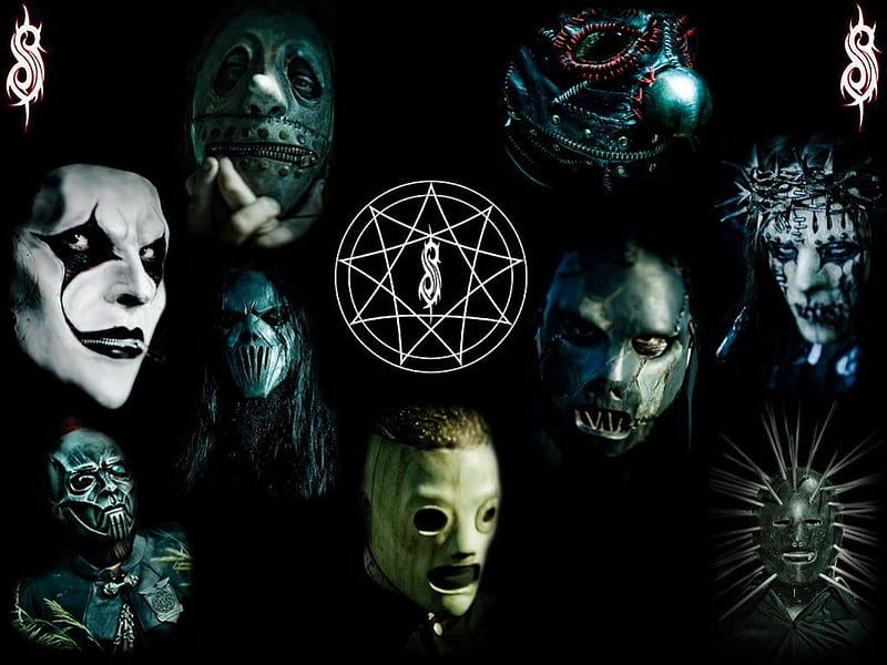 slipknot members and new mask, slipknot, metal, nu, music, band, meta, HD wallpaper