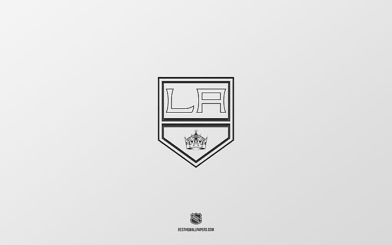 Los Angeles Kings, white background, American hockey team, Los Angeles Kings emblem, NHL, USA, hockey, Los Angeles Kings logo, HD wallpaper