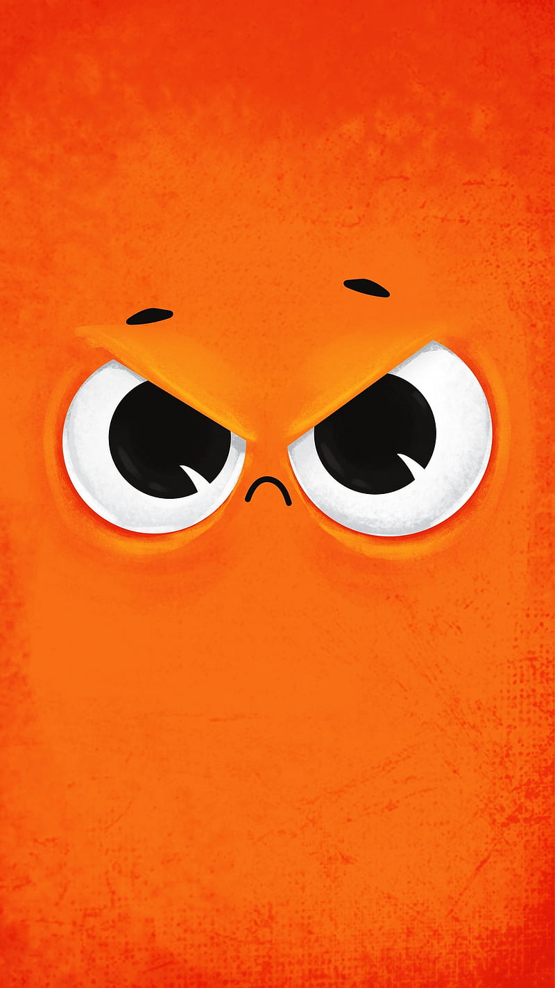 I am angry, cartoon, character, drawings, eyes, face, mad, orange, HD phone  wallpaper | Peakpx