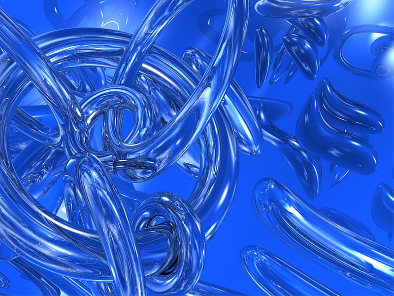 Render Project #5, abstract, blue, 3d and cg, HD wallpaper