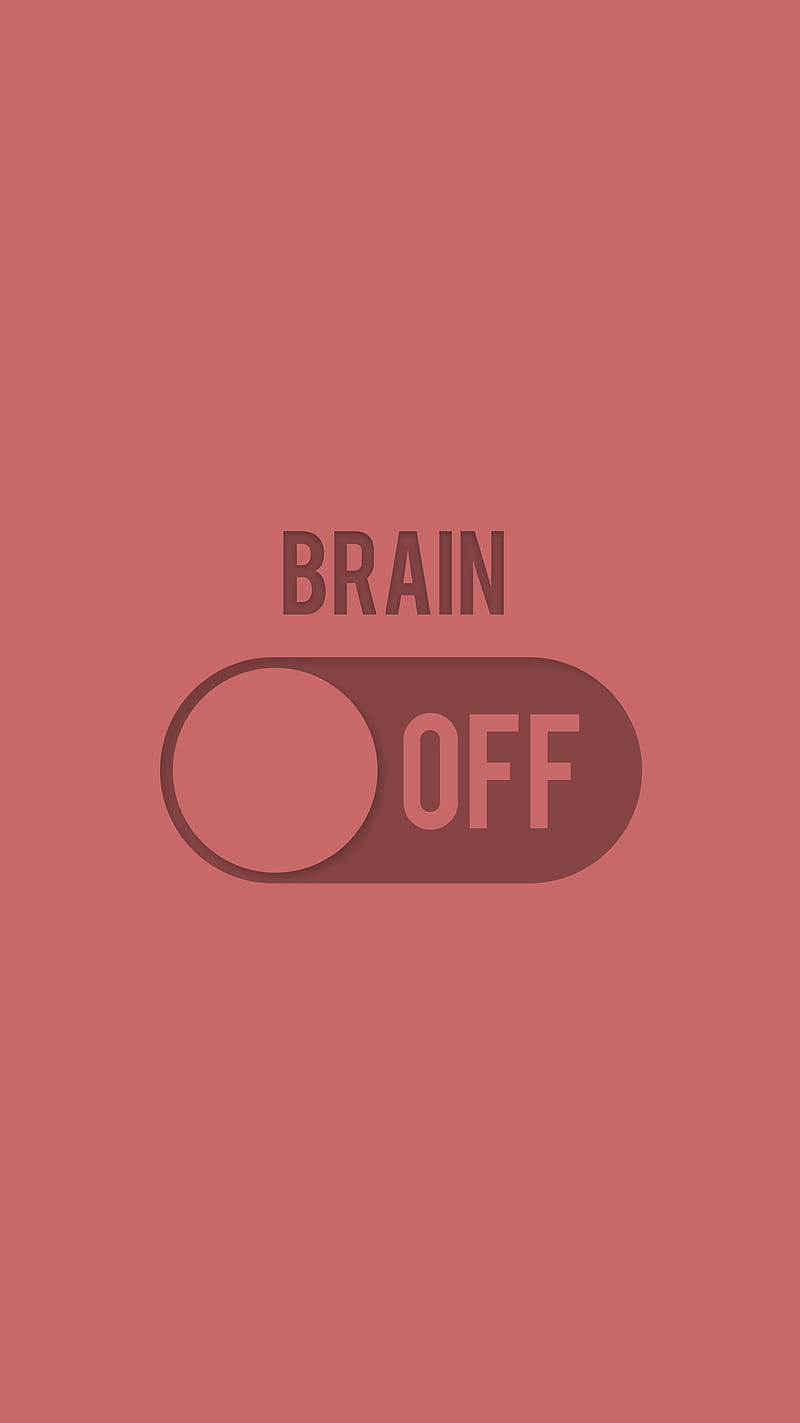Brain OFF, cool, fun, minimal, red, relax, switch, weekend, HD phone wallpaper
