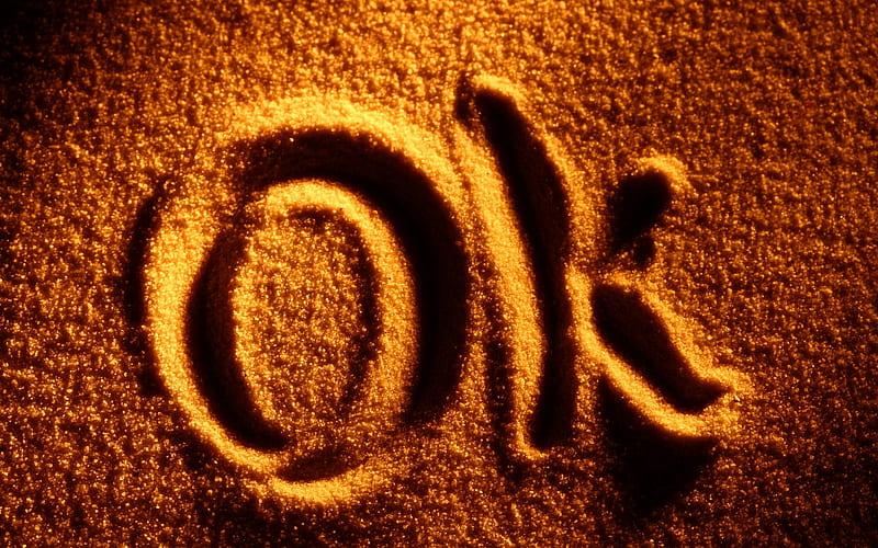 OKAY, pretty, amazing, wonderful, stunning, orange, sign, bonito, abstract, nice, sand, letters, ok, color, HD wallpaper