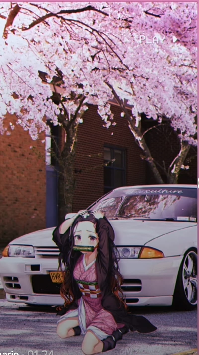 JDM X Anime, car, skyline, HD mobile wallpaper