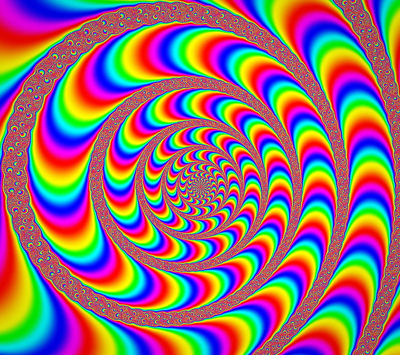 Twirl, color, fractal, psicodelia, spiral, trippy, HD wallpaper