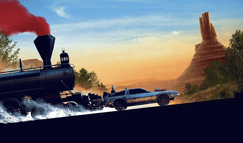 Car, Train, Movie, Back To The Future, Delorean, Back To The Future Part Iii, HD wallpaper