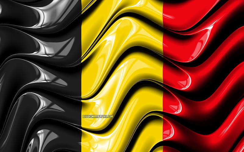 Belgian flag Europe, national symbols, Flag of Belgium, 3D art, Belgium, European countries, Belgium 3D flag, HD wallpaper