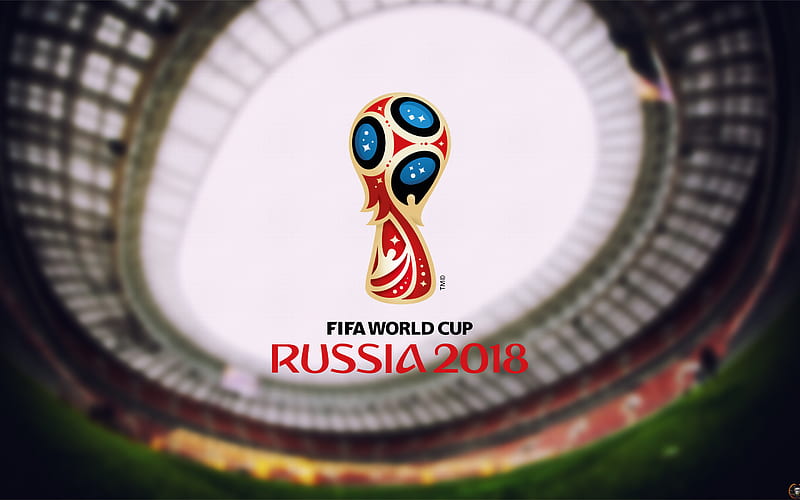 Soccer World Cup 2018, Russia 2018, logo, emblem, Luzhniki, football stadium, 2018 FIFA World Cup, HD wallpaper