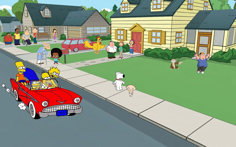 Cartoons, simpsons, family guy, cleveland show, HD wallpaper