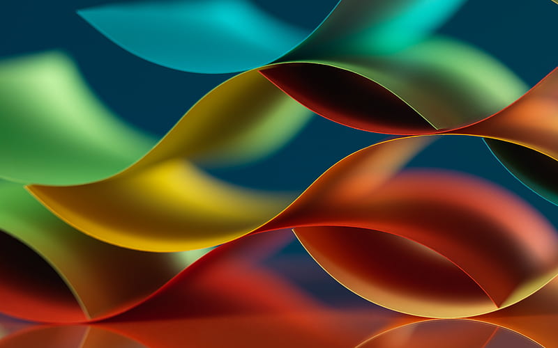 3d wave background, multicolored waves background, creative 3d background, abstract waves, HD wallpaper