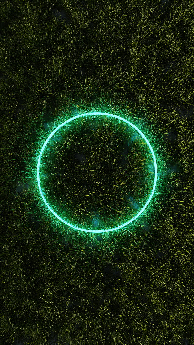 Grass ring, Aaron, abstract, green, neon, neon green, surreal, HD phone wallpaper