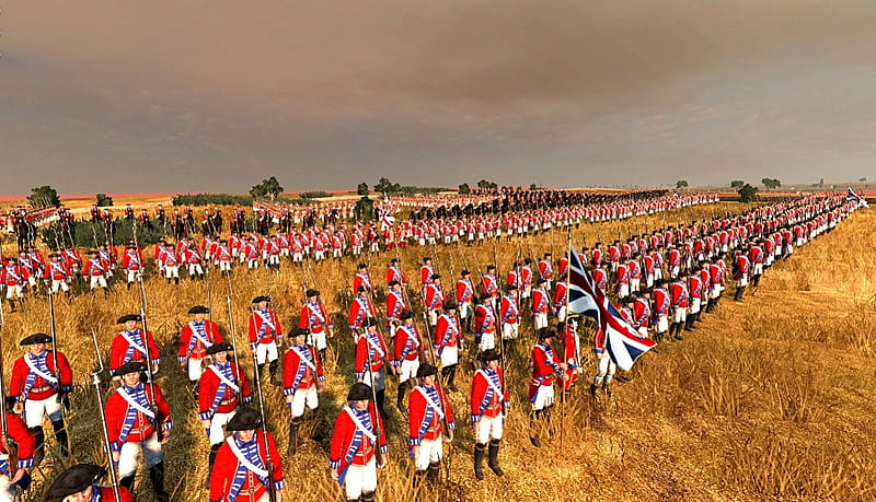 British Redcoats, total war, british, england, the patriot, army, american revolution, redcoats, muskets, empire total war, HD wallpaper