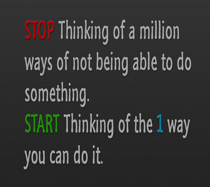 Stop Start, quote, stop thinking start, HD wallpaper