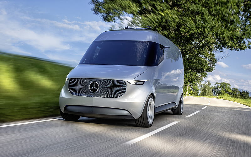 Mercedes-Benz Vision Van, Concept, 2018, new Sprinter bus, cargo, new cars, Mercedes, HD wallpaper