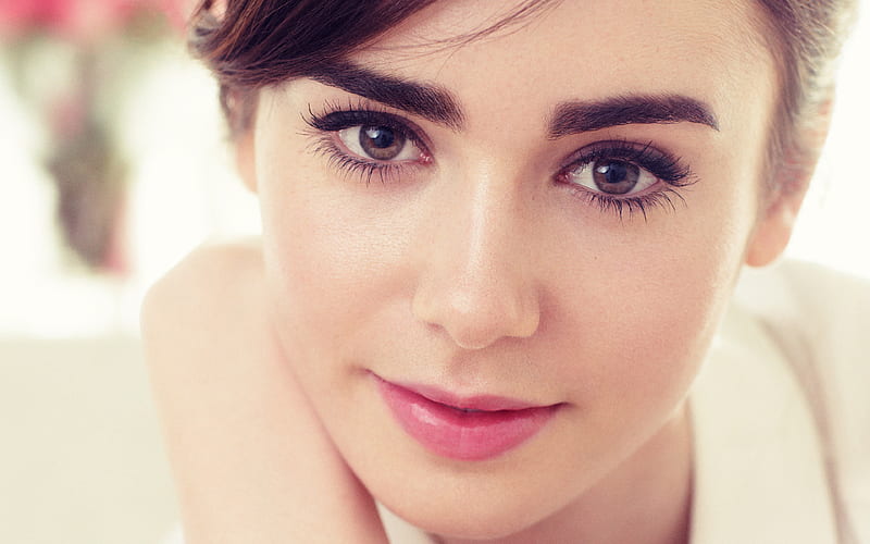 Lily Collins portrait, 2018, Hollywood, american actress, beauty, HD wallpaper