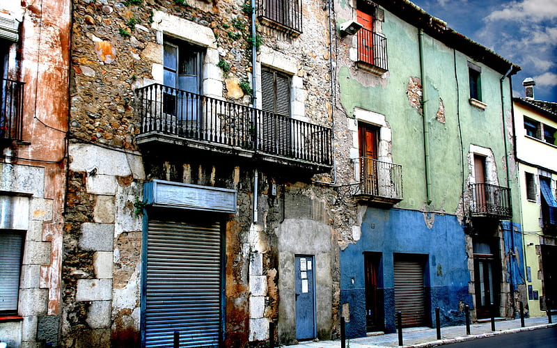Street-R Spanish urban landscape, HD wallpaper