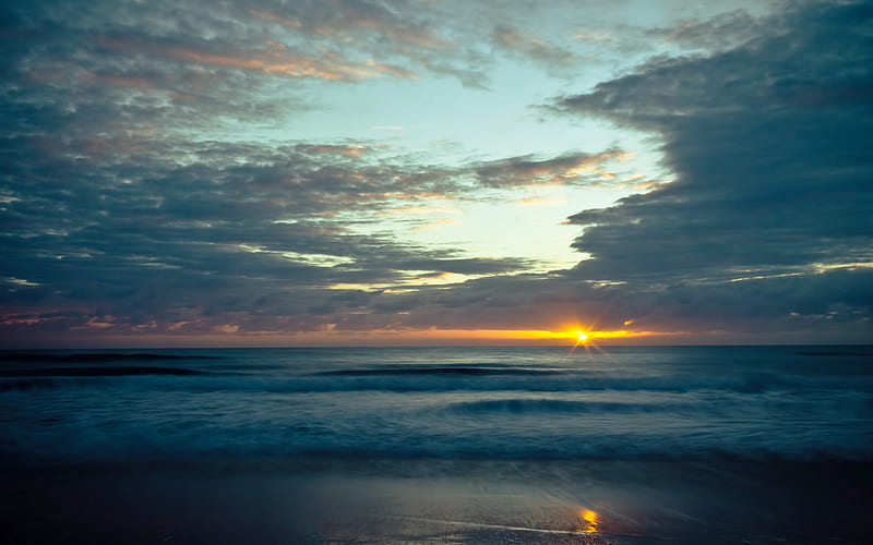 Ocean Morning, ocean, morning, nature, , sunset, ocean, HD wallpaper